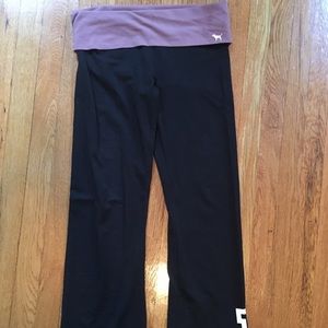 PINK Victoria's Secret Pants - PINK flare yoga pants - logo pink and black | M PINK Victoria's Secret Pants - PINK flare yoga pants - logo pink and black | M